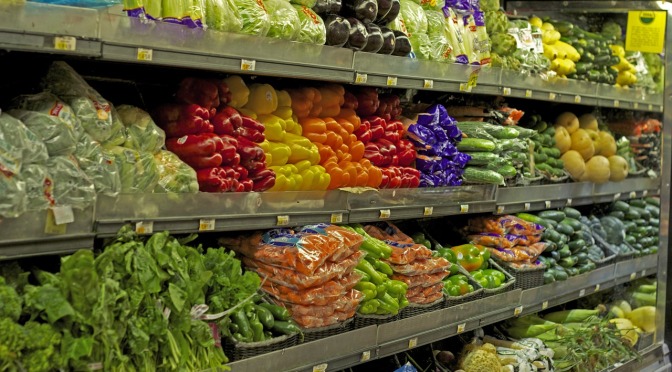 fruit and vegetables in store