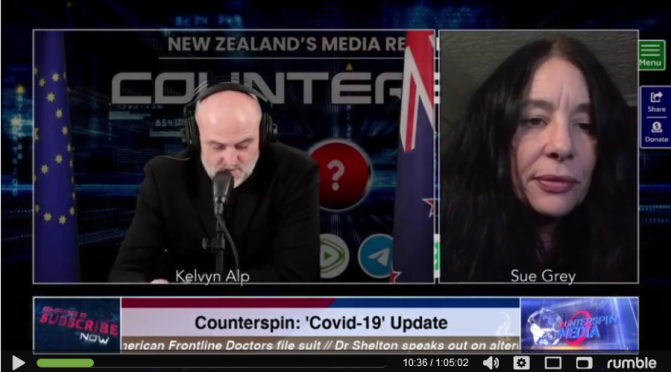 Lawyer & NZ Outdoors Party co-leader, Sue Grey joins Counterspin to talk about the vaccine roll out in NZ (Vid)